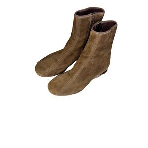 Cole Haan Sole Air Ankle Boots Size 7.5B Brown Genuine Leather Suede